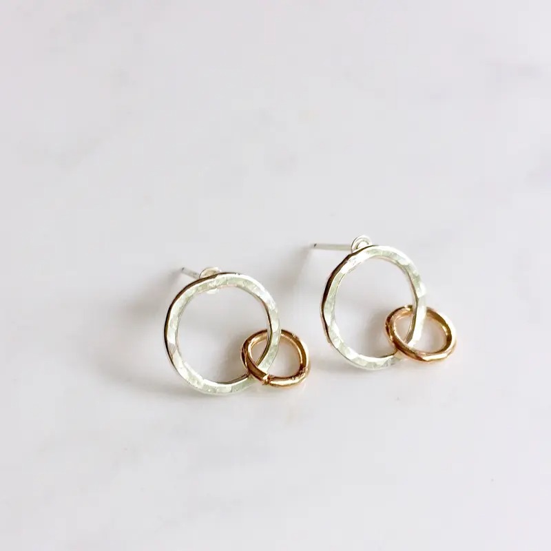 mixed metal earrings