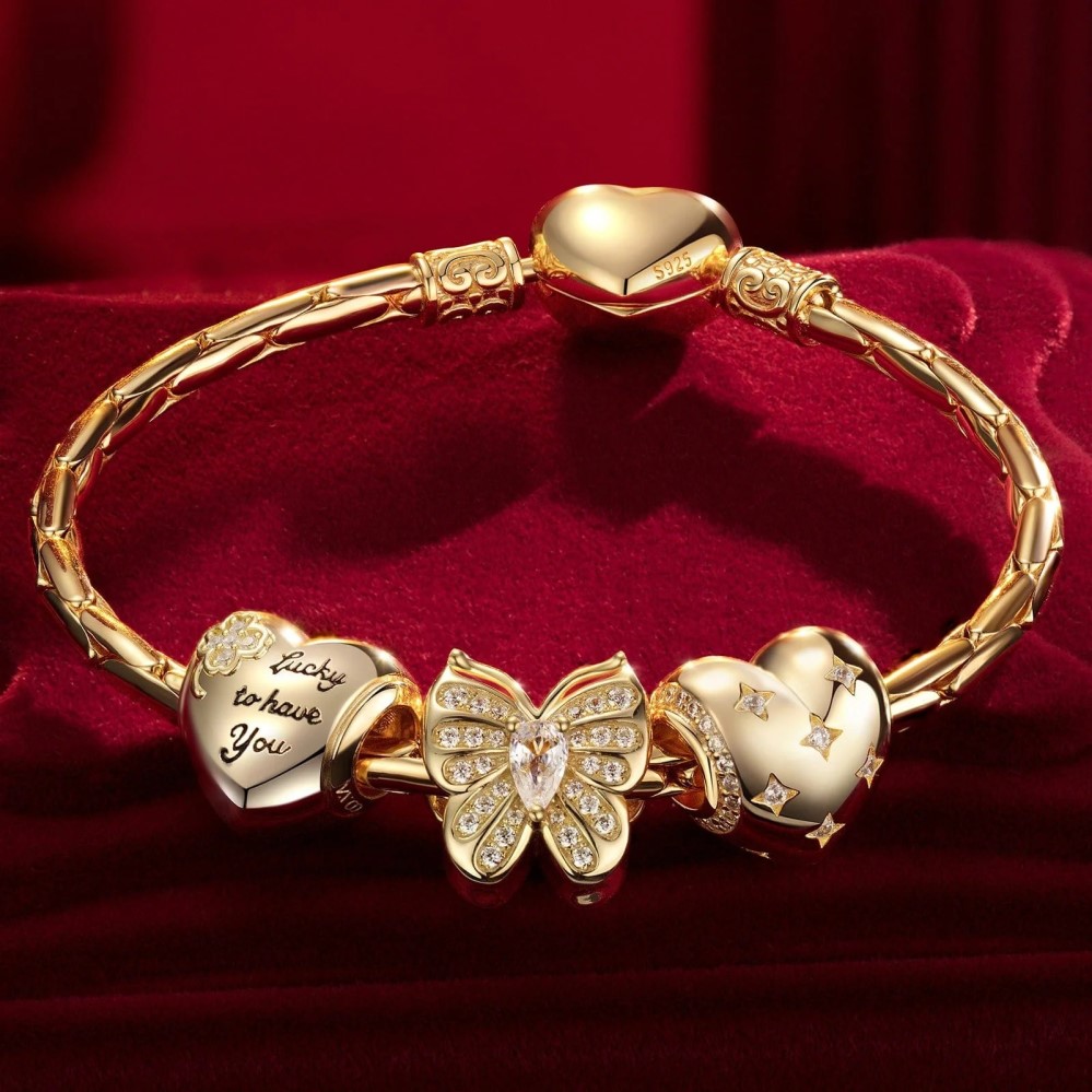 silver and gold bracelets