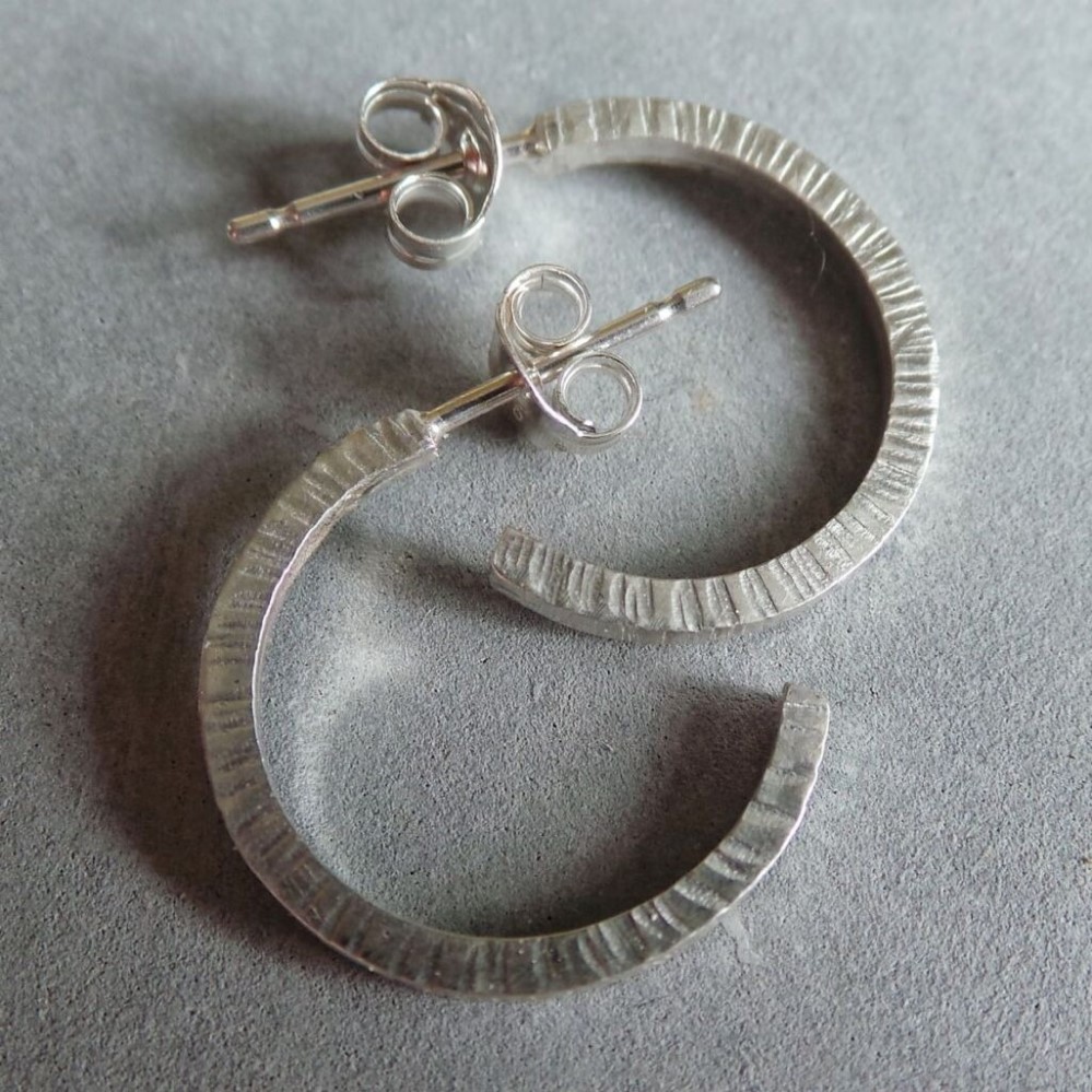 silver huggie earrings