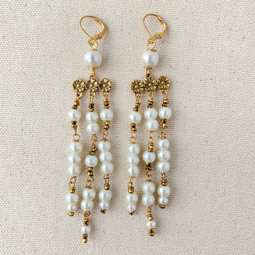white earrings
